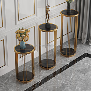 Il tavolino da caffè dell'acciaio inossidabile di progettazione moderna di vendita calda all'ingrosso imposta il supporto rotondo del fiore <span class=keywords><strong>3</strong></span> PCS - Product Image 3