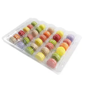 Bán buôn 30 lỗ Macaron rõ ràng nhựa vỉ khay bao bì Cookie trong suốt hiển thị vật nuôi hộp container