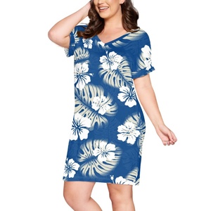 Los mejores sitios de comercio electrónico chino, hojas de palma polinesias, vestidos casuales de diseñador con estampado personalizado para mujer - Product Image 3