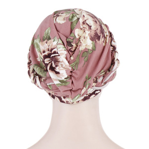 Foulard da donna musulmana colorato in pile stampato con motivo floreale, in seta latte, con protezione solare e treccia corta, per signora - Product Image 4