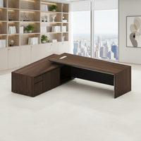 Bureau de direction ergonomique intelligent moderne LIWEI, panneau en bois, rangement dissimulé des câbles, bureau de luxe haut de gamme personnalisé pour PDG
