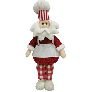 热卖厨师圣诞圣诞老人娃娃新奇家居装饰毛绒站立填充圣诞老人