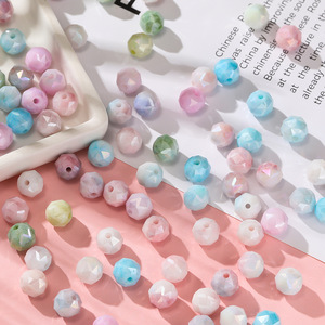 Perles en verre cristal 8 mm rondes irisées teintées à l'eau pour la fabrication de bracelets, kit de matériel pour accessoires de bijoux DIY - Product Image 1
