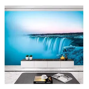 3D מפל קיר ציור קיר כחול שמיים טפט נשלף קיר גדול רקע טלוויזיה קיר דקור לסלון חדר שינה טפט