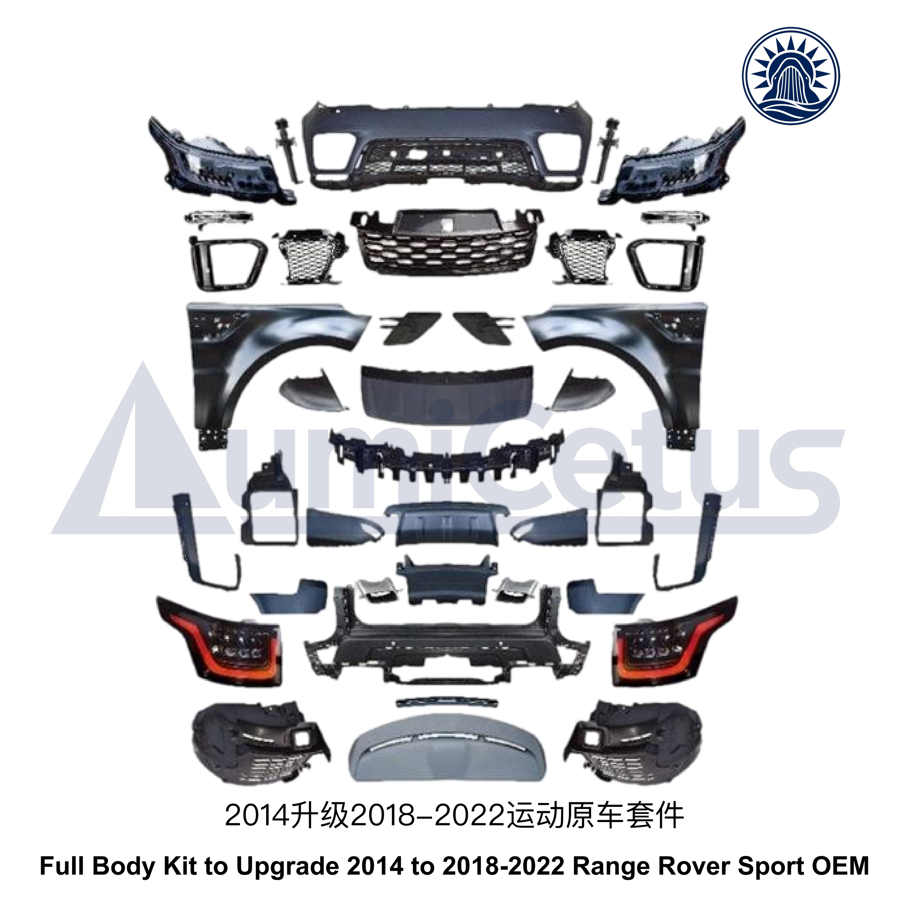 Kit carrosserie complet pour améliorer un Range Rover Sport 2014 vers les modèles 2018-2022 (OEM)