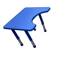 Meubles d'école maternelle modernes et sécuritaires pour enfants, ensemble de chaises et de tables en plastique bleu réglables en hauteur pour la chambre à coucher et le salon