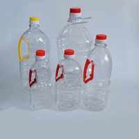 Bouteille d'huile d'olive carrée en plastique PET à préforme avec poignée à prix compétitif