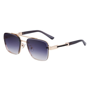 Nouvelles lunettes de soleil rétro pour hommes, monture carrée en métal, protection UV400, classe 2, verres PC, monture noire, pour la conduite en extérieur - Product Image 1