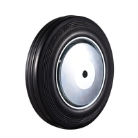 Roue pivotante simple VIMA en fer de 8 pouces (200 mm) en caoutchouc PP, capacité 210 kg, pour poubelle et bac à déchets
