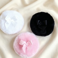 Houppette de maquillage pour poudre libre grande taille, personnalisable avec logo