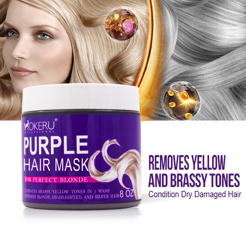Фиолетовая маска для волос из платины и серебра, Мгновенно устраняет повязки, отбеленные и выделенные волосы, фиолетовая маска для волос