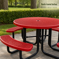 Ensemble de table et de chaises de jardin en acier recouvert de plastique, meubles de patio extérieur, résistant à la rouille, imperméable, pour cour arrière, véranda