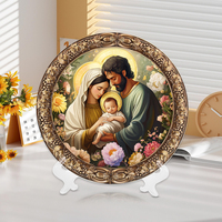 Figurine religieuse en résine de la Sainte Famille, vente en gros d'usine, assiette décorative, ornement de table pour la maison, cadeau catholique