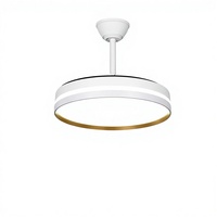 Ventilateur de plafond LED moderne et silencieux avec télécommande, lumière à spectre complet pour la protection des yeux, idéal pour salon et bureau