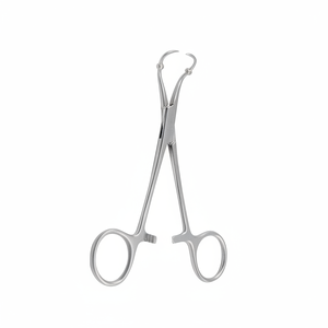 Forceps chirurgicaux manuels en acier de qualité supérieure, courbés avec boule sur les mâchoires, pointus pour la gynécologie et la chirurgie générale, équipement médical - Product Image 1