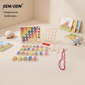 <span class=keywords><strong>Jeu</strong></span> de pêche éducatif en bois Montessori avec alphabet magnétique pour les tout-petits - Jouet d'apprentissage interactif personnalisable - Product Image 1