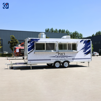 Remorque alimentaire CAMPTRL avec vitrines en verre, chariot mobile pour snacks, frites, hot-dogs, hamburgers, glaces, camion de vente ambulante