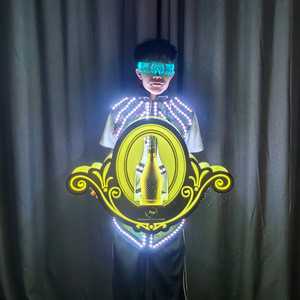 <b>Remote</b> Control RGB LED Wine Bottle <b>Holder</b>, Decorative Floral Acrylic Luminous Champagne Display Base - Product Image 3