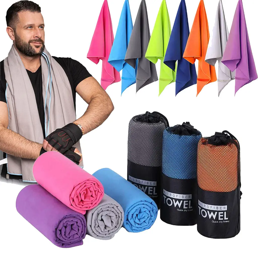 Auto premium towel microfiber drying quick dry travel sports towels custom with logo for the face gym towel