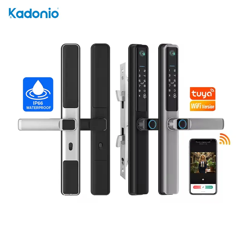 Kadonio открытый отпечаток пальца пароль интеллектуальный замок IP66 водонепроницаемый цифровой смарт-карты дверные замки с камерой