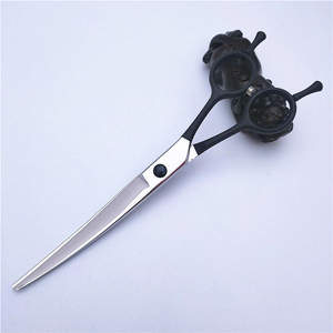 Ciseaux de toilettage pour animaux de compagnie Suzhou, 7 pouces, manche noir, lame plate standard, pratiques pour l'esthétique - Product Image 1