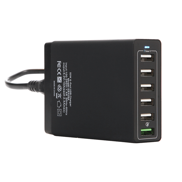High Quality 60W 6 Port 10A USB Charger Charging Station for Phone and Tablet