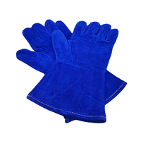Sarung Tangan Kerja Kulit Anti Panas Shanghao Biru untuk Pengelasan, Grosir Online, Ukuran 34*14*18cm, Asal TW, Aksesoris Tukang Las