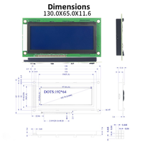Module d'affichage LCD rétroéclairé par LED à matrice de points 192x64 HUIJING 4,05 pouces, contrôleur COB ST7920A, bibliothèque de polices chinoises 4 bits/8 bits