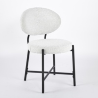 Chaise de salle à manger moderne en métal blanc et noir, prix usine, vente en gros