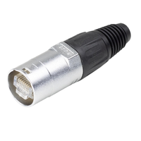 Connecteur RJ45 étanche entièrement blindé IP67, boîtier métallique nickelé, style EtherCON, prise Ethernet, connexions de câblage verrouillables