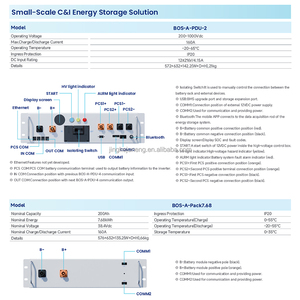 Batterie haute tension 54 kWh~161 kWh pour système de stockage d'énergie commercial et industriel, module d'énergie 7,68 kWh - Product Image 6