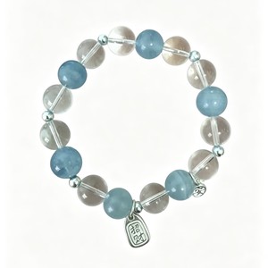 Natural Blue Cube Crystal White Crystal <b>Bracelet</b> S925 Silver Everyday Wear Unisex Jewelry - Product Image 5