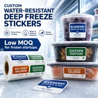 Autocollants d'emballage alimentaire pour stockage à froid en PVC holographique durable YSB |   Étiquettes adhésives personnalisées résistantes à l'eau pour produits congelés (snacks)