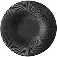 Vente flash - Assiette ronde en céramique et porcelaine à rayures noires/blanches - Assiette plate - Assiette à dessert - Assiette à soupe - Pour hôtel et restaurant