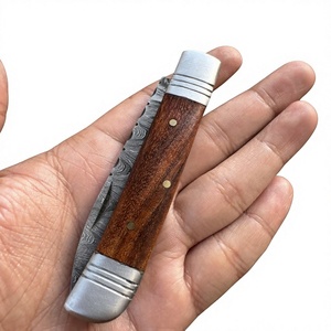 Navaja Plegable de Acero de Damasco con Mango de Madera, Alta Calidad, Multifuncional, Grado Industrial OEM, Garantía de 3 Años, para Minoristas, 59-60HRC - Product Image 2