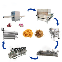 Full Set Gebakken Knapperige Uienchips Sjalotvlokken Frituurmachine Gebakken Uienringen Productielijn