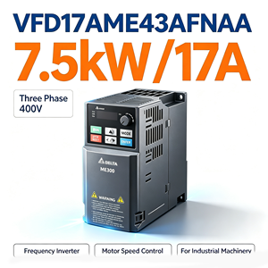 ไดรฟ์ปรับความถี่คุณภาพสูง VFD17AME43AFNAA 7.5kW 400V 3 เฟส พร้อมเบรกในตัว ระบบ Chopper Modbus สำหรับเครื่องจักรกล - Product Image 1