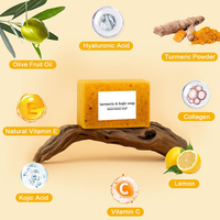 Savon Solide Artisanal 100% Naturel pour le Visage et le Corps au Curcuma et à l'Acide Kojique Éclaircissant Nettoyage en Profondeur