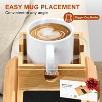 Nouveau Plateau de Canapé Moderne 2026 avec Grande Porte-Tasse Antidérapant, Support Pliable pour Boissons et Repas sur Canapé