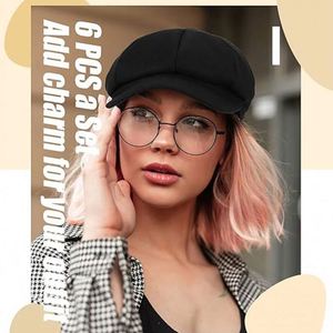 Nuevo Estilo de Moda, Boina de Lana para Mujer, Visera, Otoño Invierno, Tejida, Clásica, Estilo Newsboy, Cálida, para Viajes al Aire Libre, Uso Diario - Product Image 5