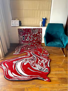 Alfombra de lana persa moderna de lujo, diseño sólido con mechones a mano, azul granate, superventas para comedor, sala de estar, cocina, suelo del hogar - Product Image 2