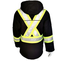 Veste réfléchissante matelassée coupe-vent en toile de canard robuste avec capuche, en polyester, pour l'hiver, style américain, grandes tailles, OEM