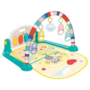 CPC Baby Tummy Time Play Gym Mat Kick and Play Piano Fitness Rack Play Mat Gym for Baby with Music