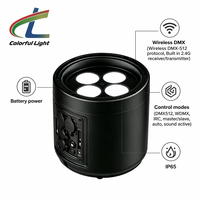 Projecteur LED RGBWAUV sans fil IP65 4*20W à batterie, télécommande, étanche, pour fêtes, mariages, DJ, discothèques, clubs