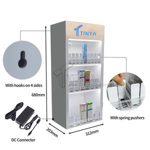 Proveedor OEM ODM, Exhibidor de Cigarrillos Acrílico de Escritorio con Logotipo Personalizado, Exhibidor de Tabaco de Mascar con Luz LED, 3 Niveles, con Empujadores - Product Image 4