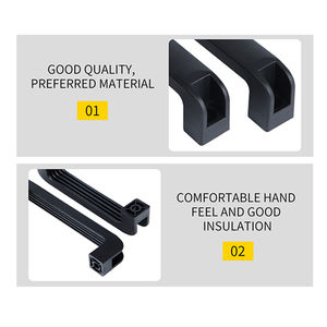 Pegangan tarik plastik hitam pintu mebel ABS plastik obral besar nilon Modern 180mm gagang furnitur pegangan dapur & kenop 100 buah - Product Image 3