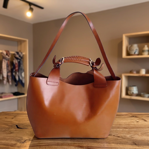 Sac à main de luxe pour femme en cuir de buffle véritable, style décontracté, léger, écologique, imperméable, avec fermeture éclair - Product Image 5