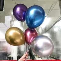 Vente Flash - Ballons en Latex Métalliques Chromés de Haute Qualité 12 Pouces - Or, Argent, Rose Rouge, Bleu, Vert, Violet