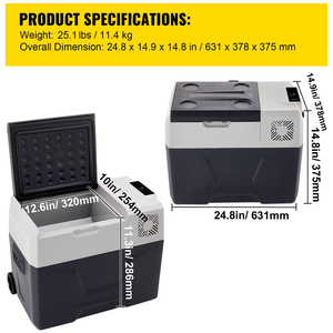 Refrigerador pequeño, caja fría, caja calentadora/45 L, refrigerador para coche, 12/24V (CC), 110-240V (CA), <span class=keywords><strong>Mini</strong></span> nevera, congelador, Coche - Product Image 3