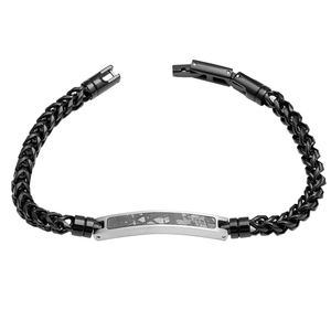 Pulsera de Identificación TIZTI con Cadena de Acero Inoxidable y Meteorito <span class=keywords><strong>Extraterrestre</strong></span> Genuino, Joyería de Moda - Product Image 1